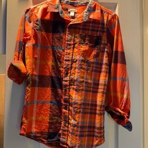 Cute orange blue yellow and white plaid